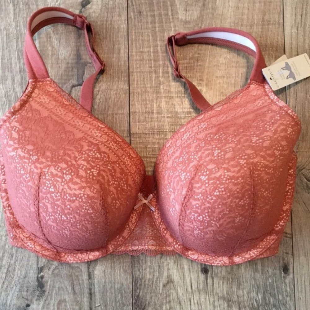 Lane Bryant Orange Cream Plunge Bra